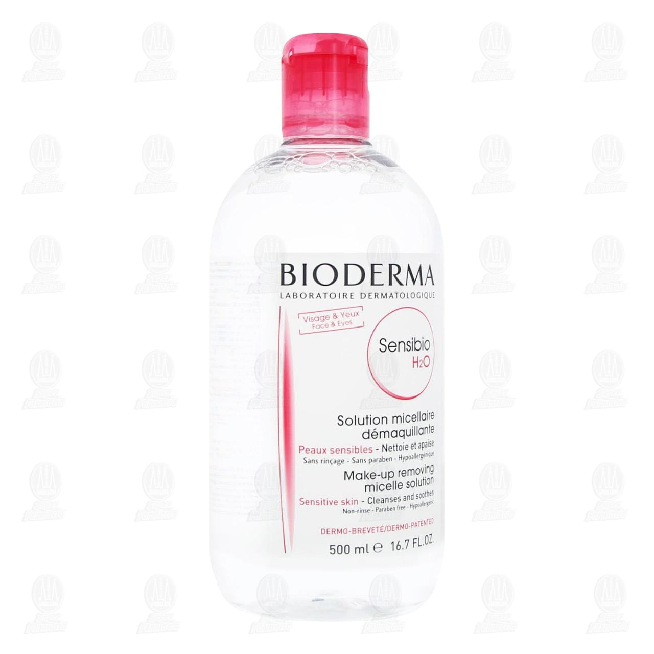 Agua Micelar Bioderma Sensibio H2O Desmaquillante para Piel Sensible, 500  ml.