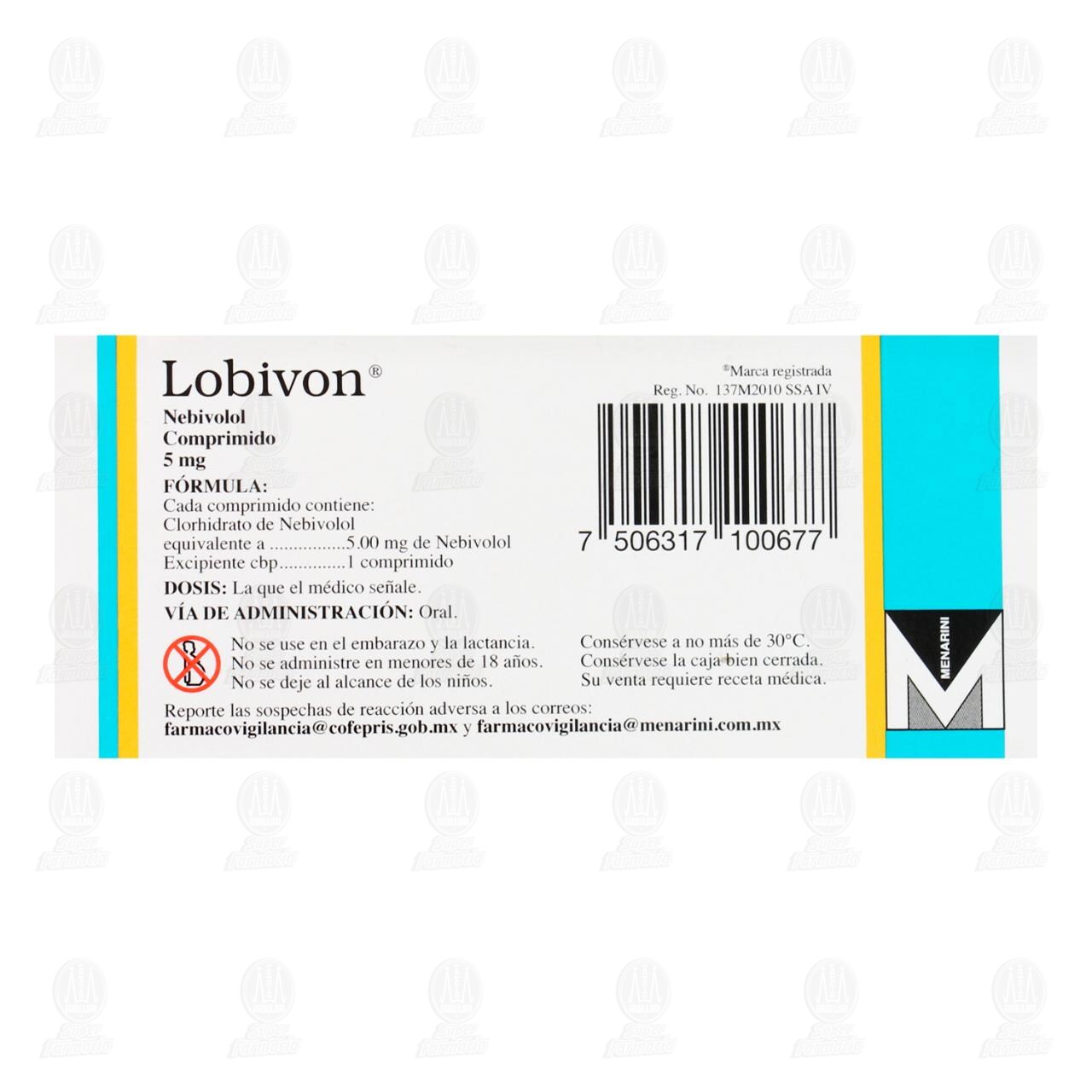 Lobivon 5 mg, 56 Comprimidos. image number 2
