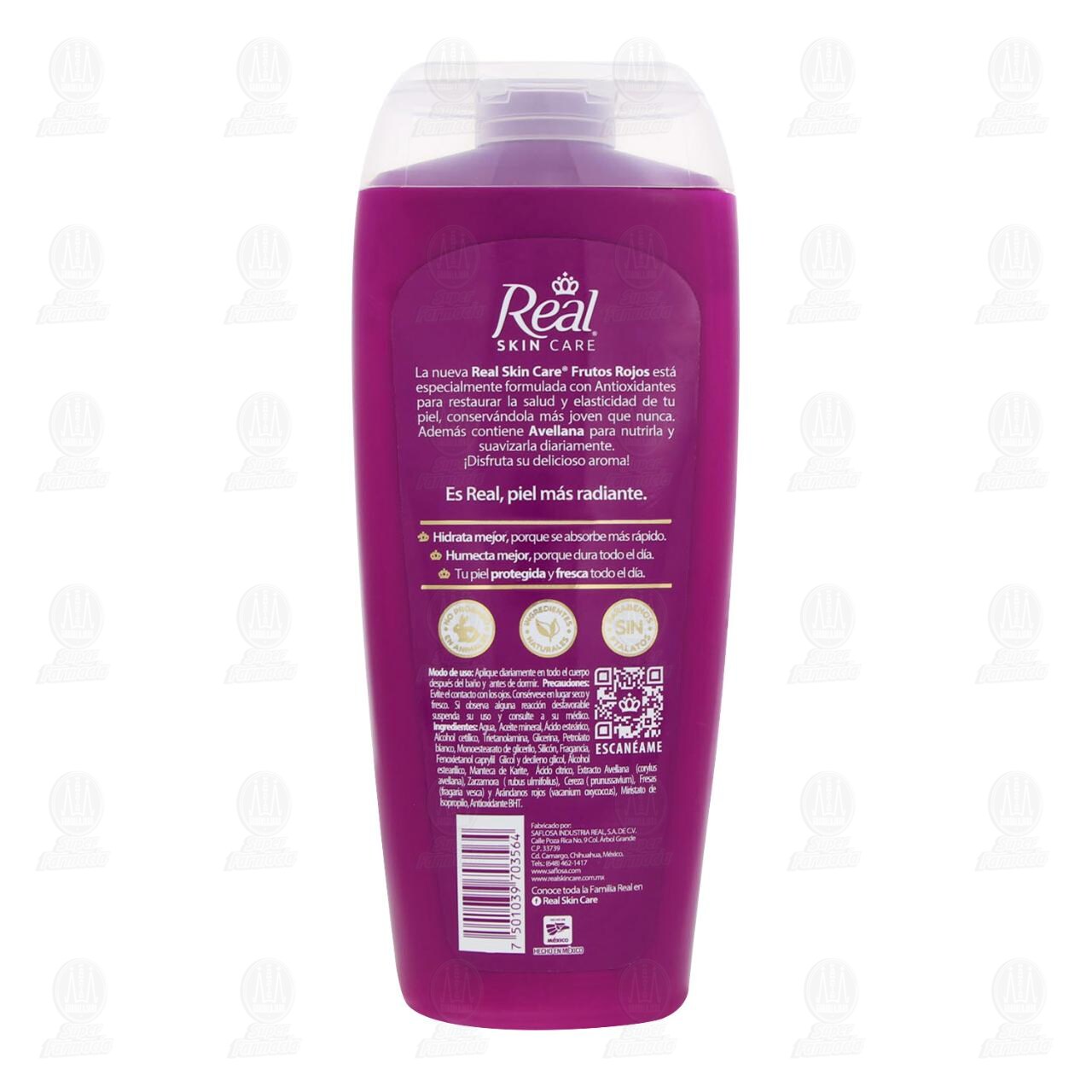 Crema Corporal Real Skin Care Frutos Rojos, 400 ml. image number 2