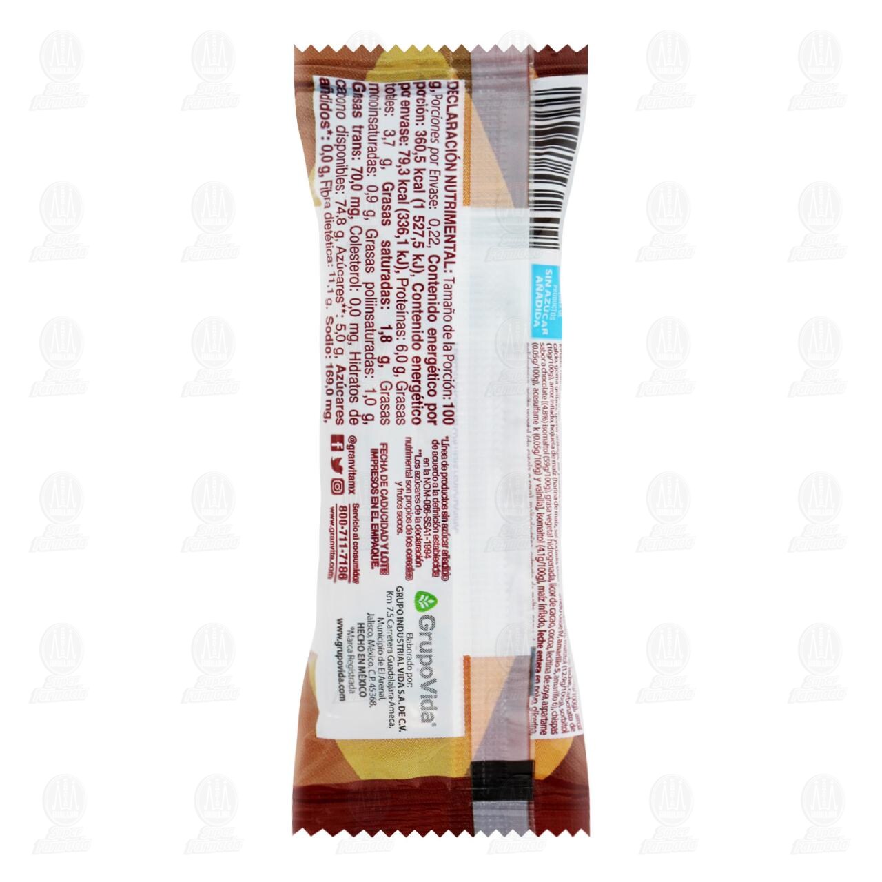 Barra de Cereal Granvita Sabor Capuchino con Chispas de Chocolate, 22 gr. image number 1