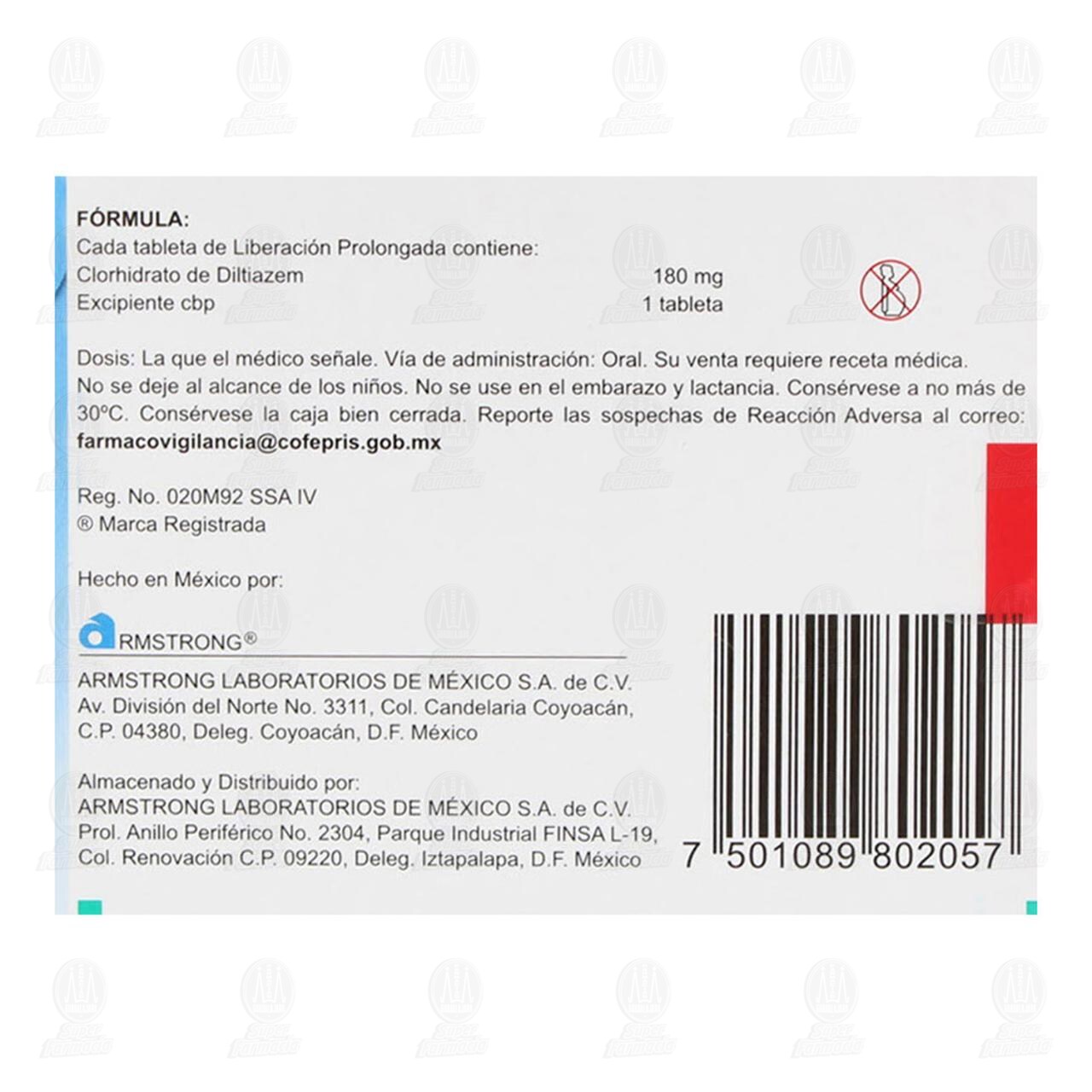 Angiotrofin Retard 180 mg, 10 Tabletas. image number 2