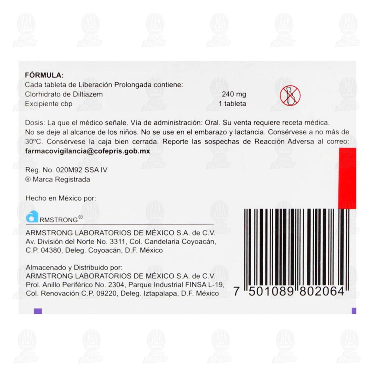 Angiotrofin Retard 240 mg, 10 Tabletas. image number 2