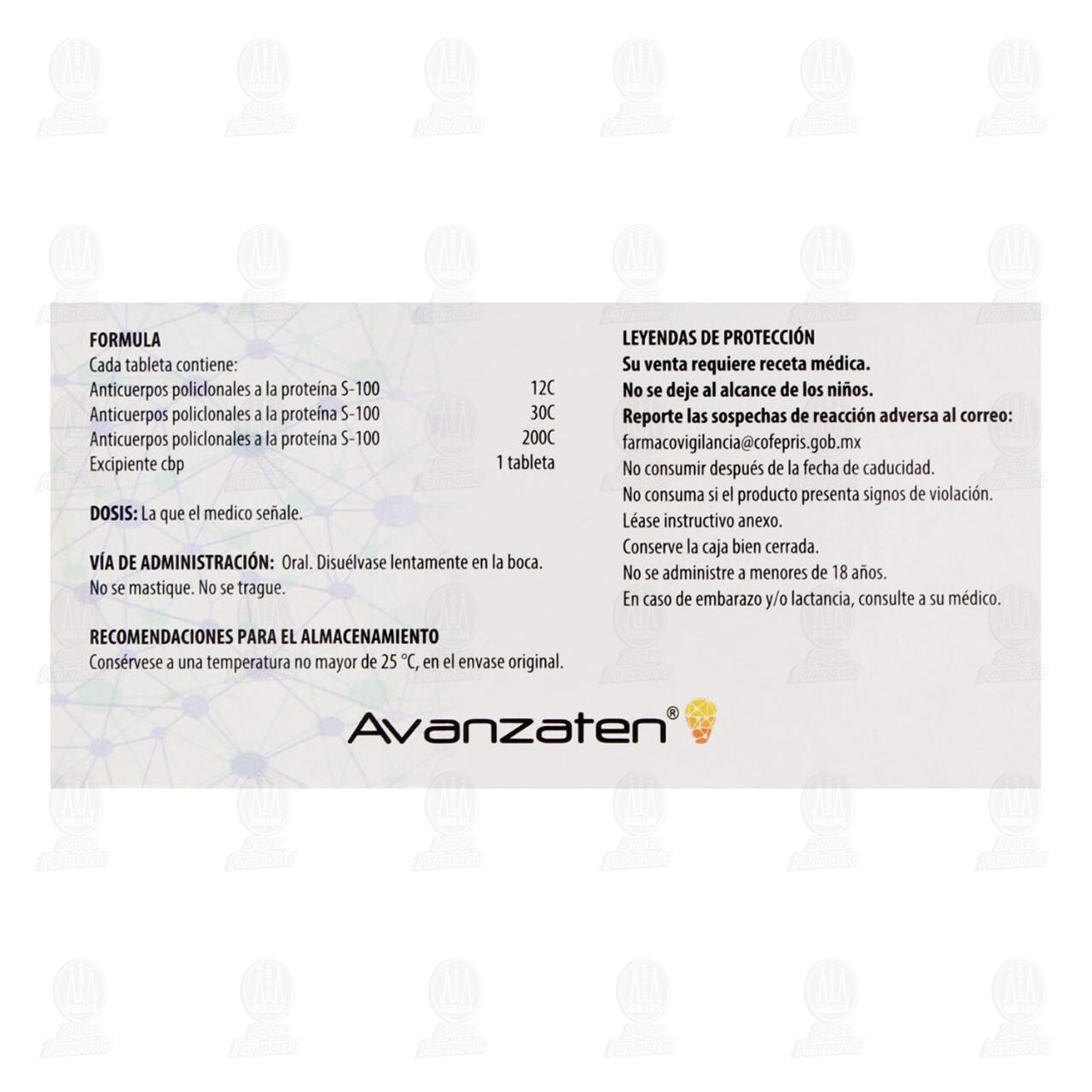 Avanzaten 12C, 30C, 200C, 40 Tabletas. image number 2