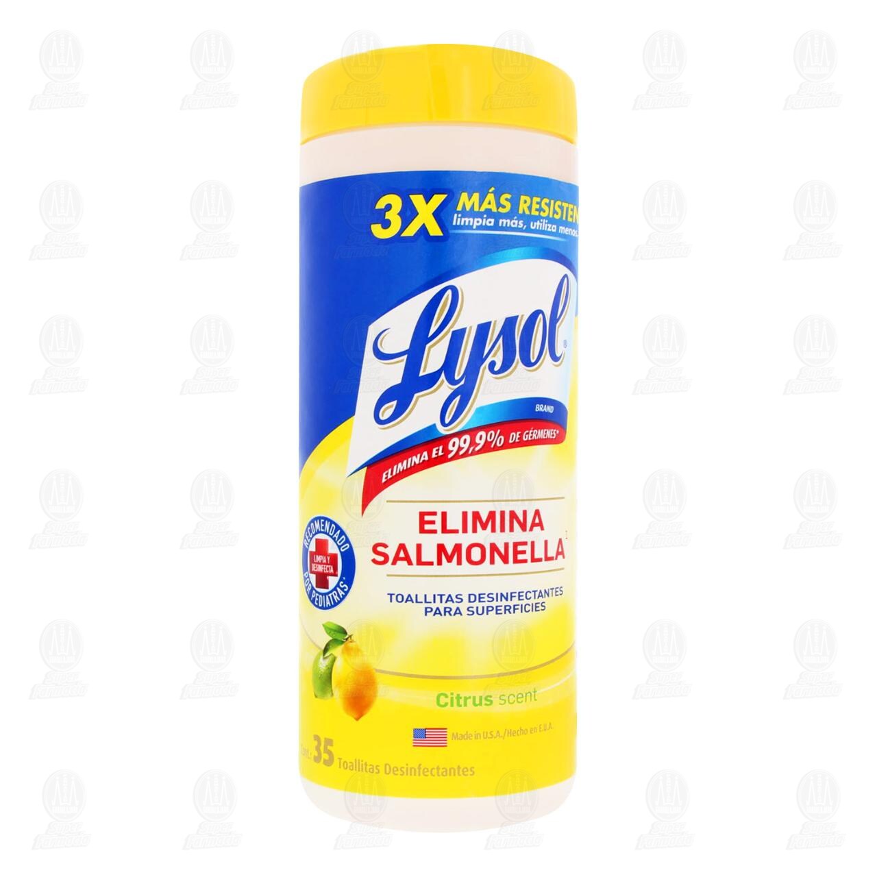 Lysol Toallitas Desinfectantes para Superficies Citrus Scent, 35 pzas. image number 0