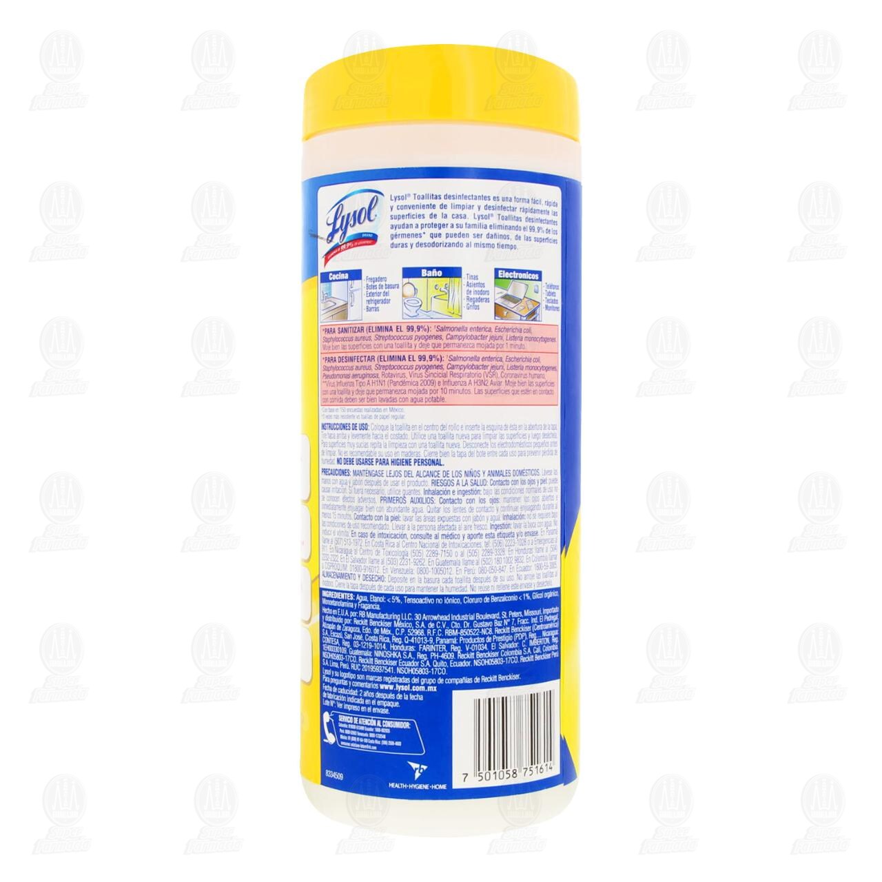 Lysol Toallitas Desinfectantes para Superficies Citrus Scent, 35 pzas. image number 2