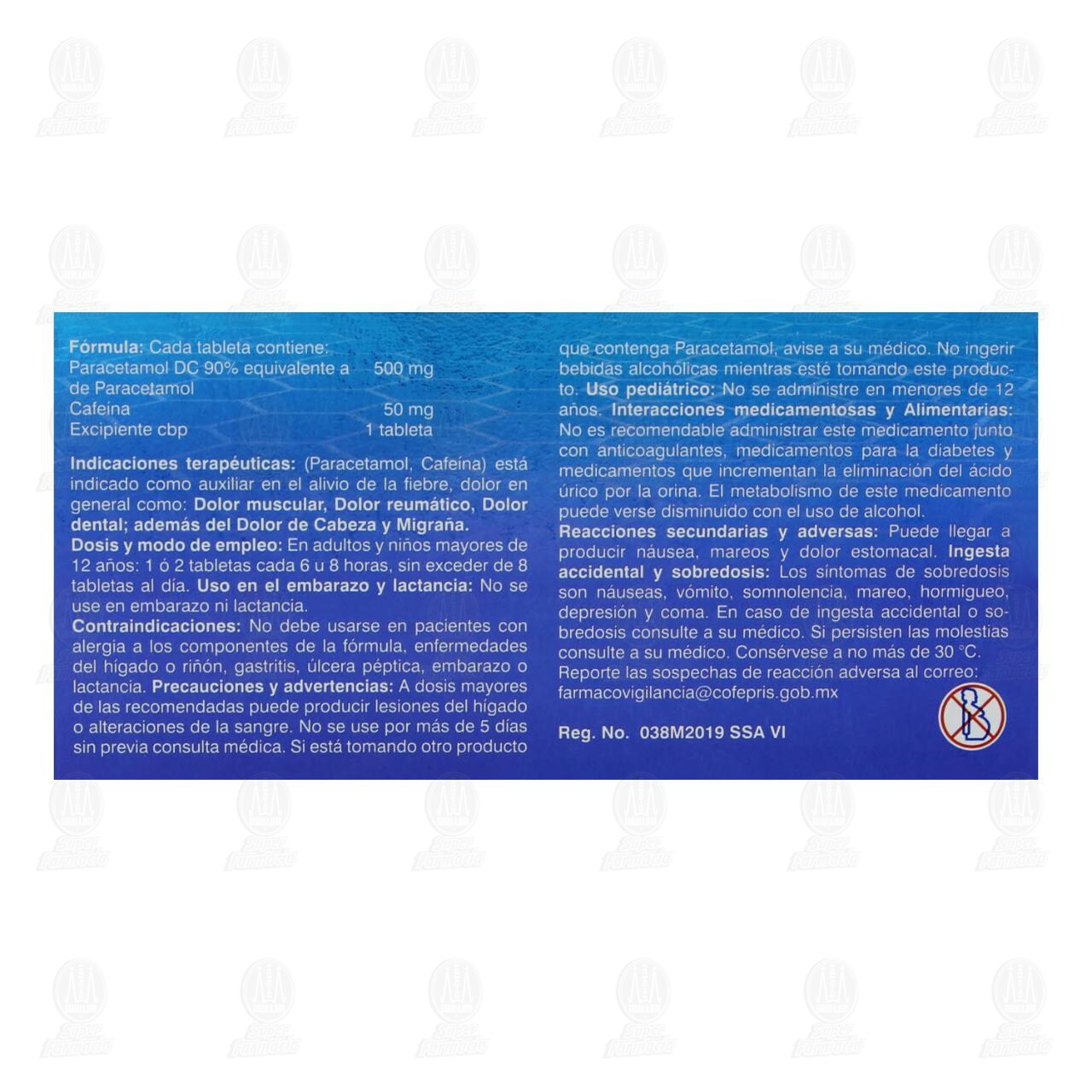 Andox + 500mg/50mg, 20 Tabletas. image number 2