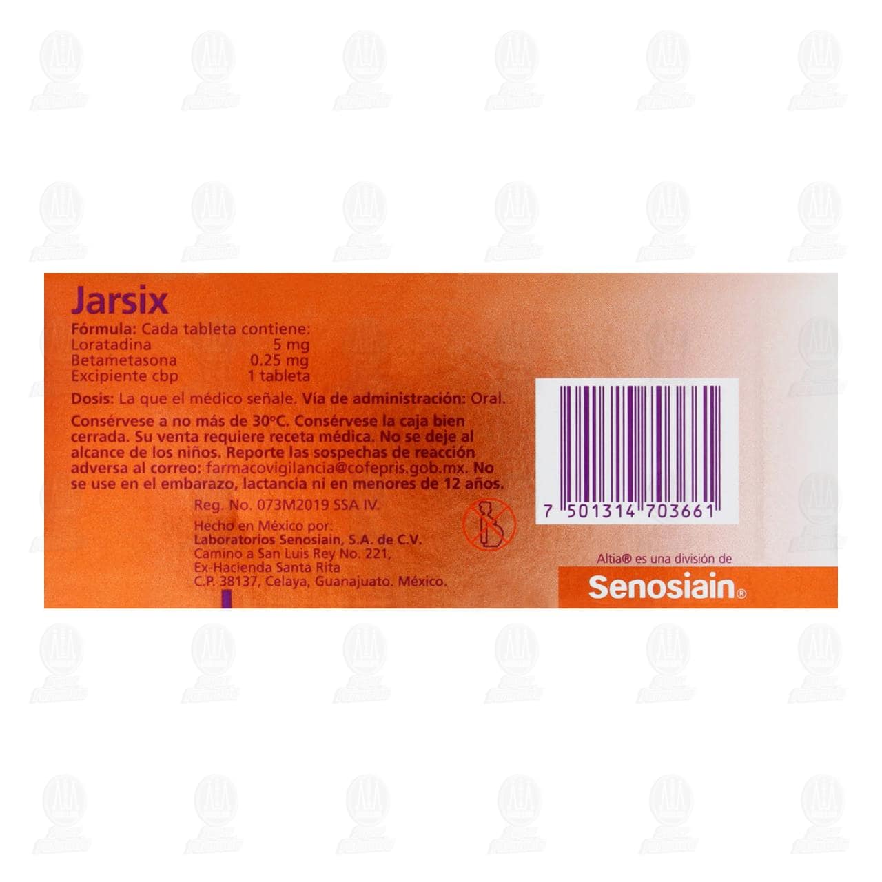 Jarsix 5mg/0.25mg, 10 Tabletas. image number 2