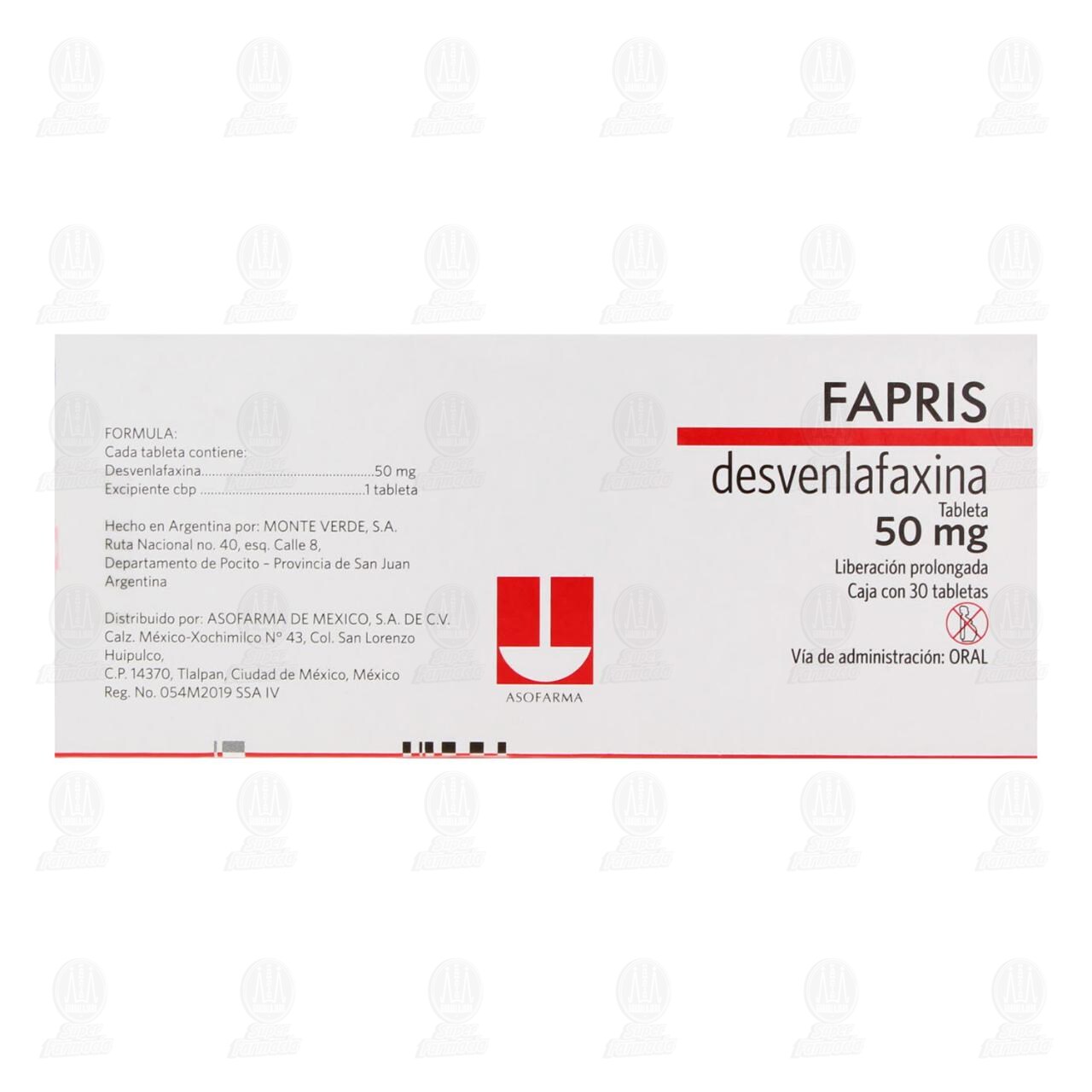 Fapris 50 mg, 30 Tabletas. image number 2