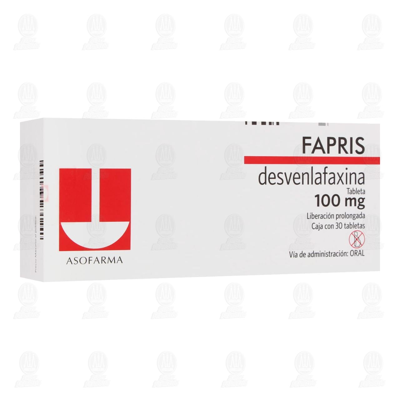 Imagen para Fapris 100 mg, 30 Tabletas.
