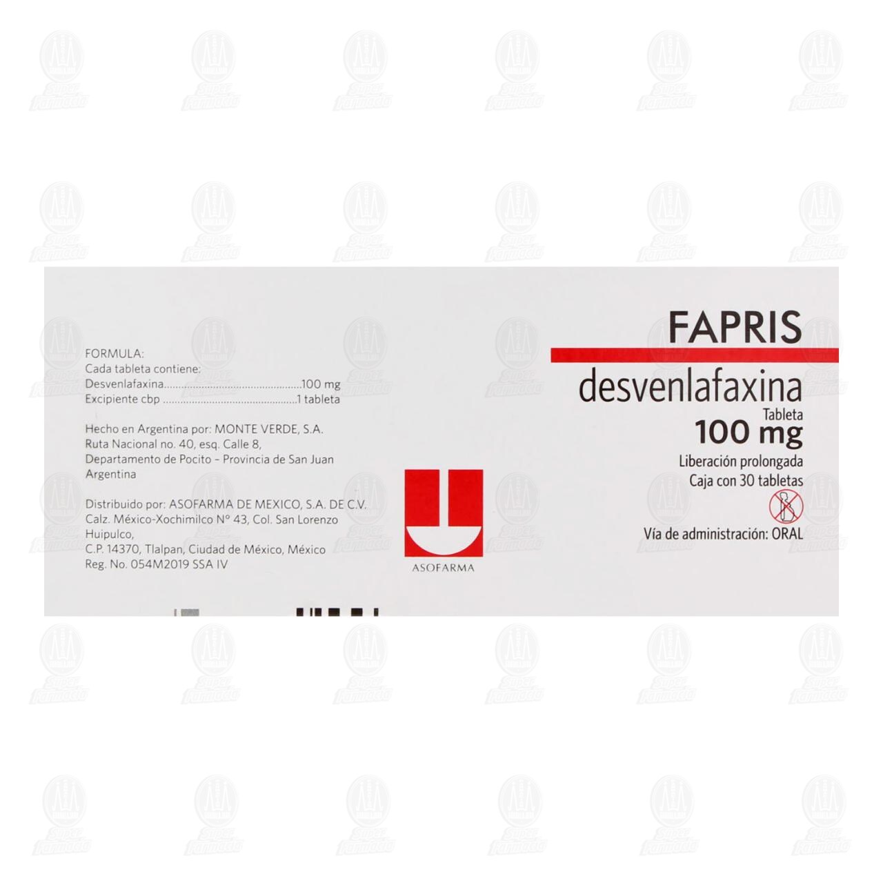 Fapris 100 mg, 30 Tabletas. image number 2