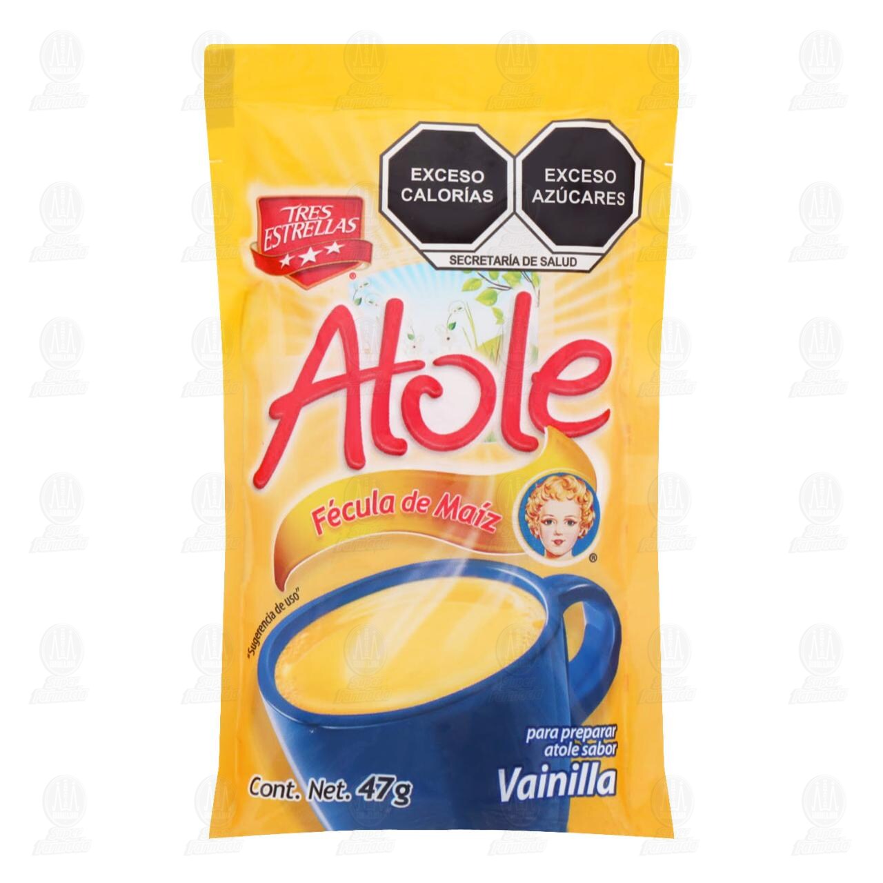 Atole Tres Estrellas Sabor Vainilla, 47 gr. image number 0