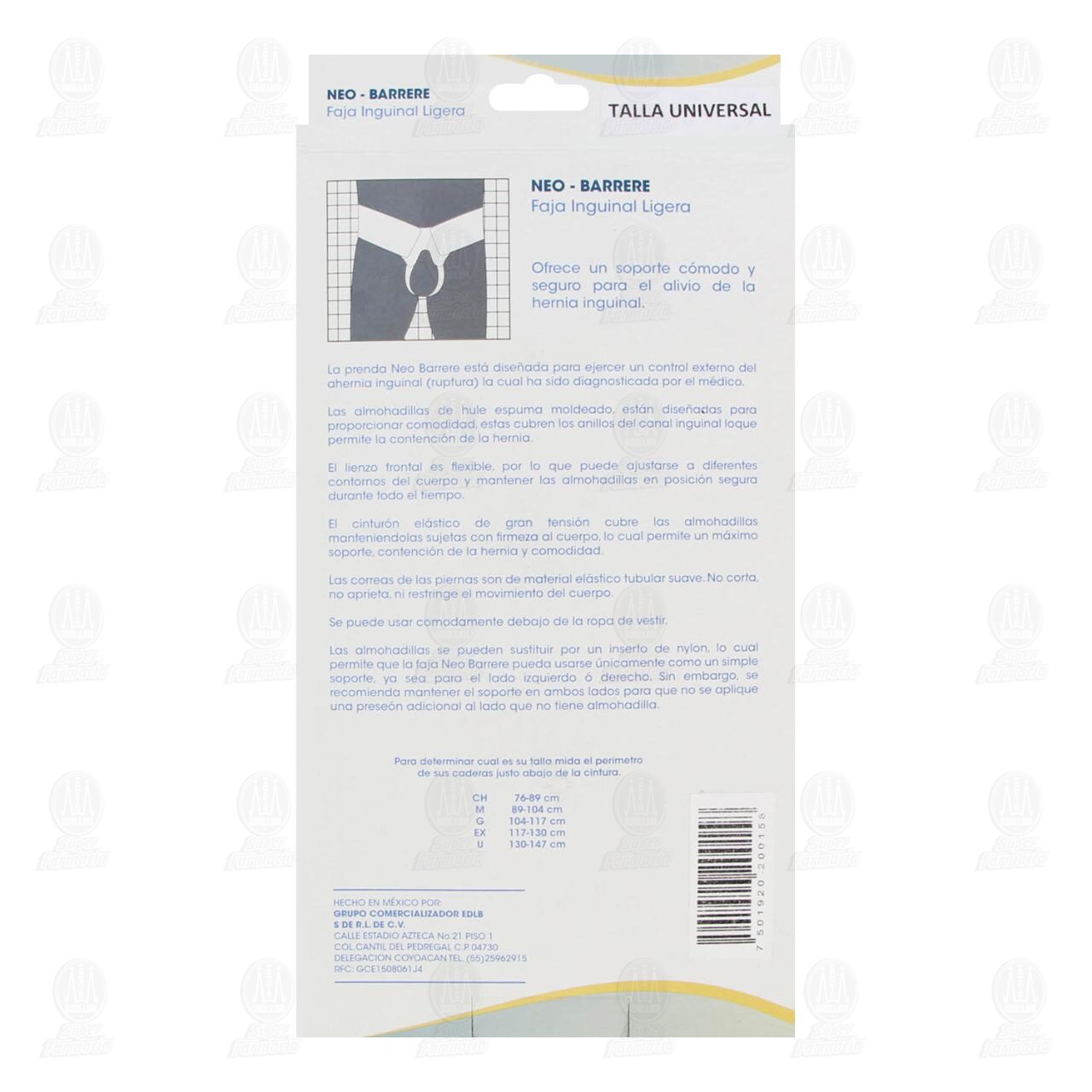Faja Inguinal Barrere Ligera Talla Universal, 1 pz. image number 2