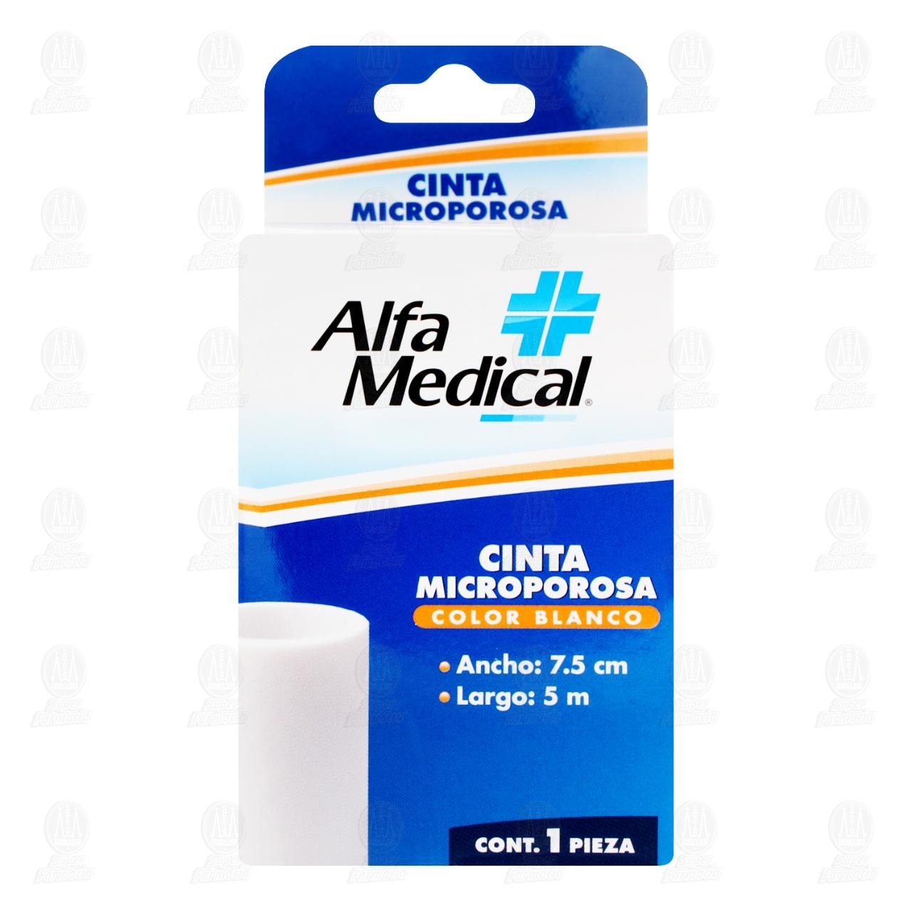 Cinta Microporosa Alfa Medical Color Blanco 7.5cm x 5m, 1 pz. image number 1