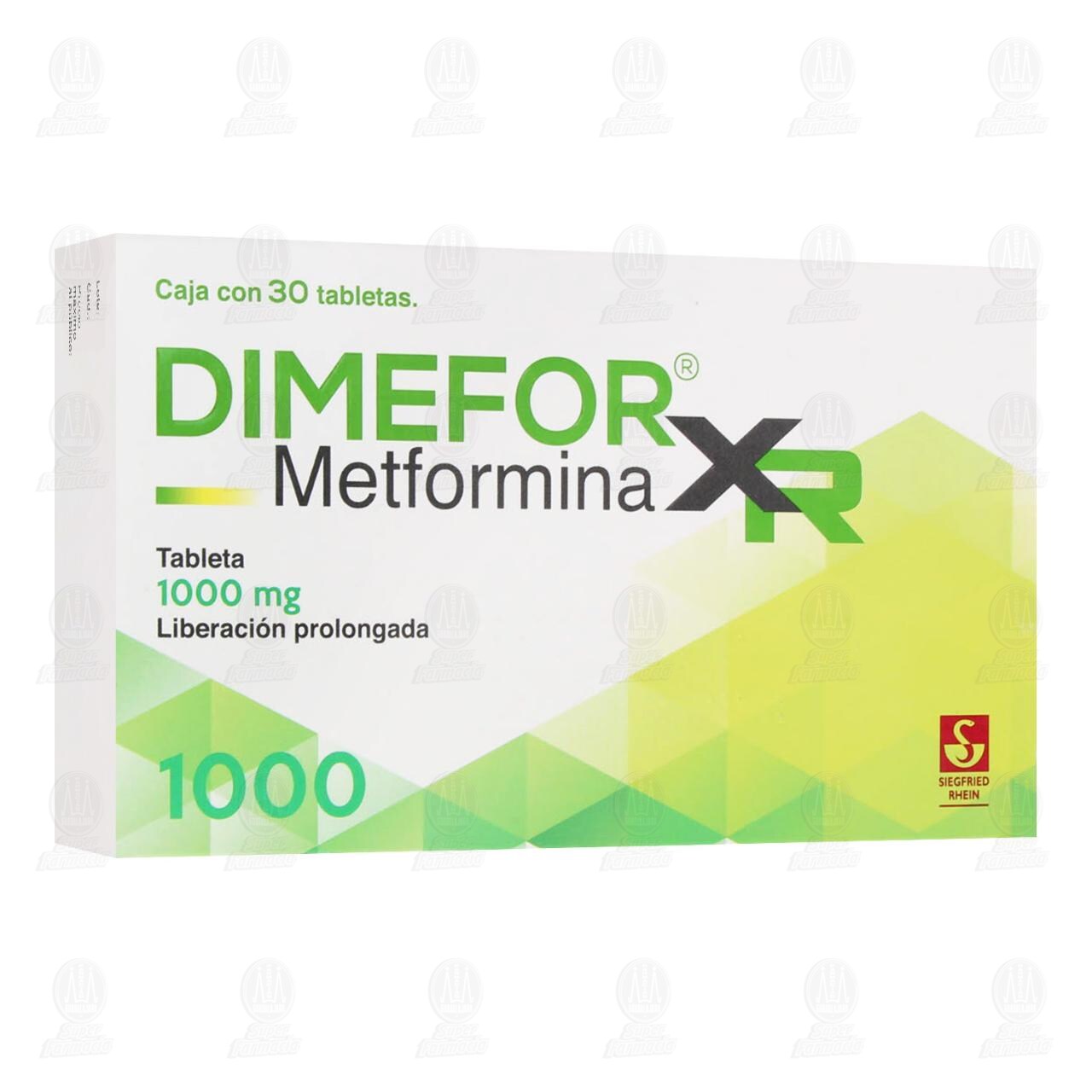 Dimefor XR 1000 mg, 30 Tabletas. image number 0
