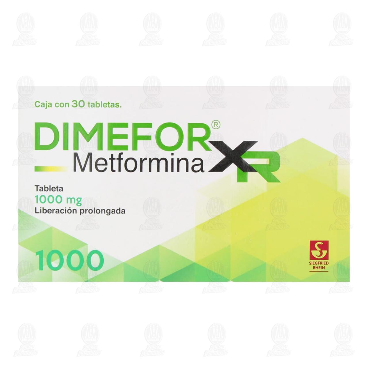 Dimefor XR 1000 mg, 30 Tabletas. image number 1