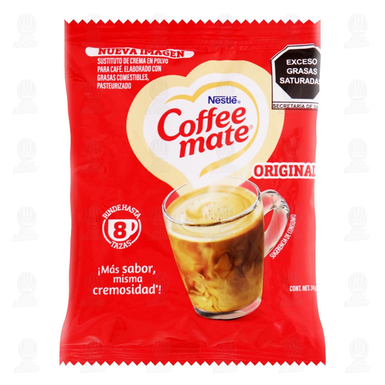 Sustituto de Crema Coffe Mate para Café en Polvo Sabor Original, 34 gr.