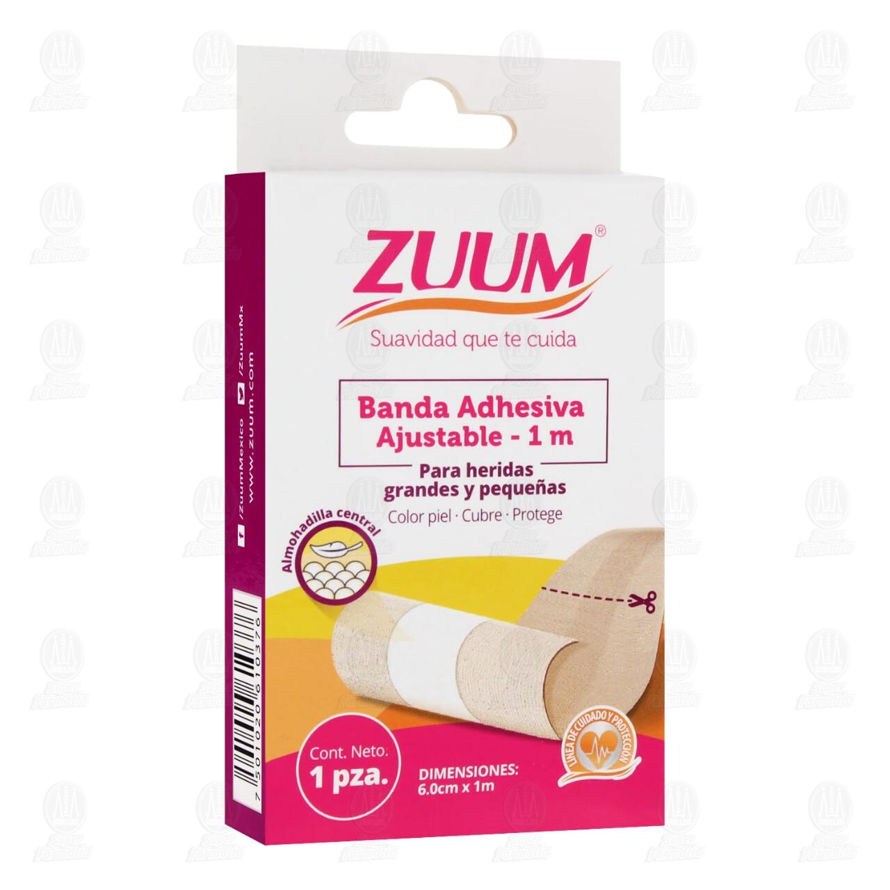 Banda Adhesiva Zuum Ajustable Color Piel, (6 cm x 1 m) 1 pz.