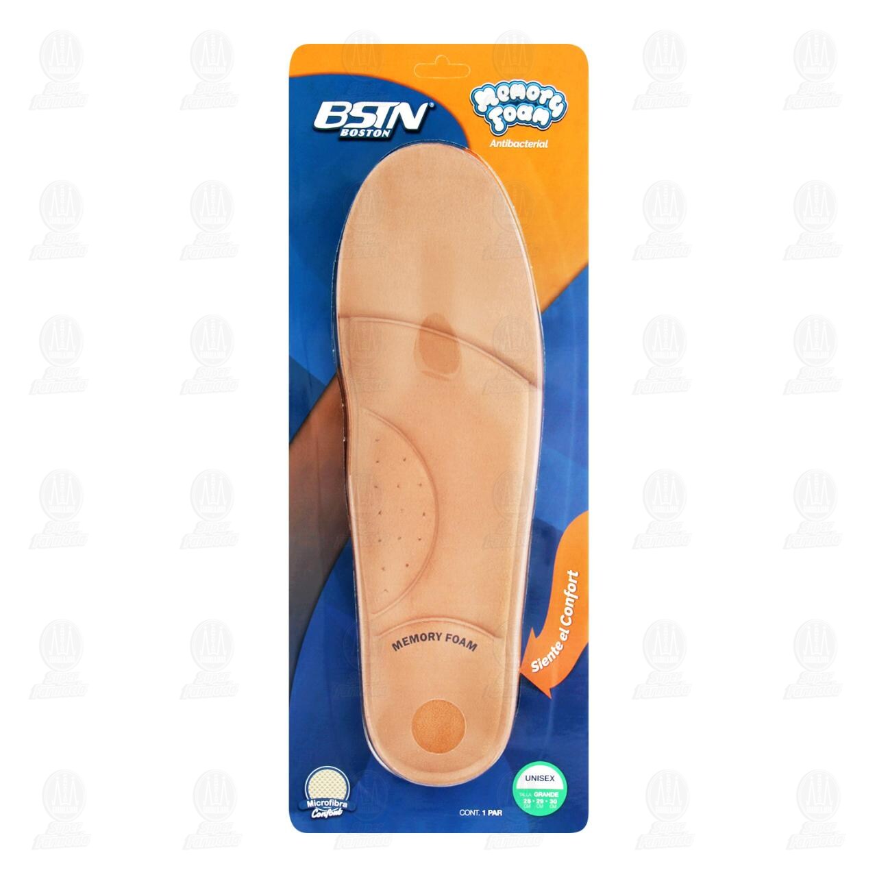 Plantillas Boston Antibacterial Talla Grande, 1 Par.