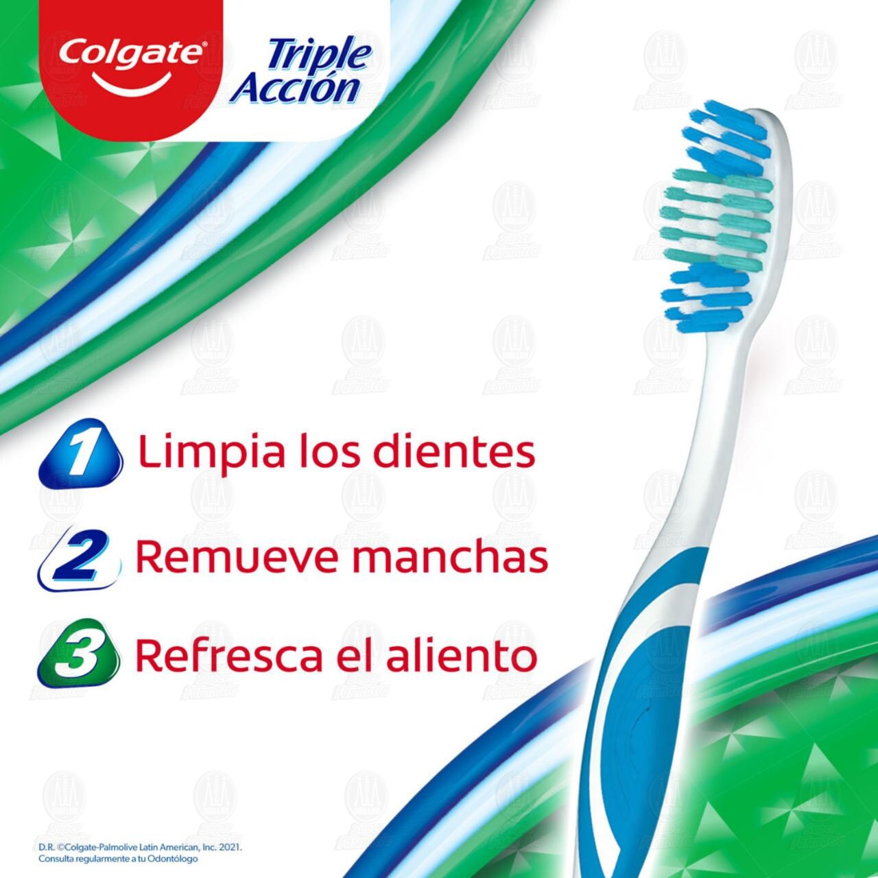 Cepillo Dental Colgate Triple Acci&oacute;n Mediano, 1 pz. image number 2