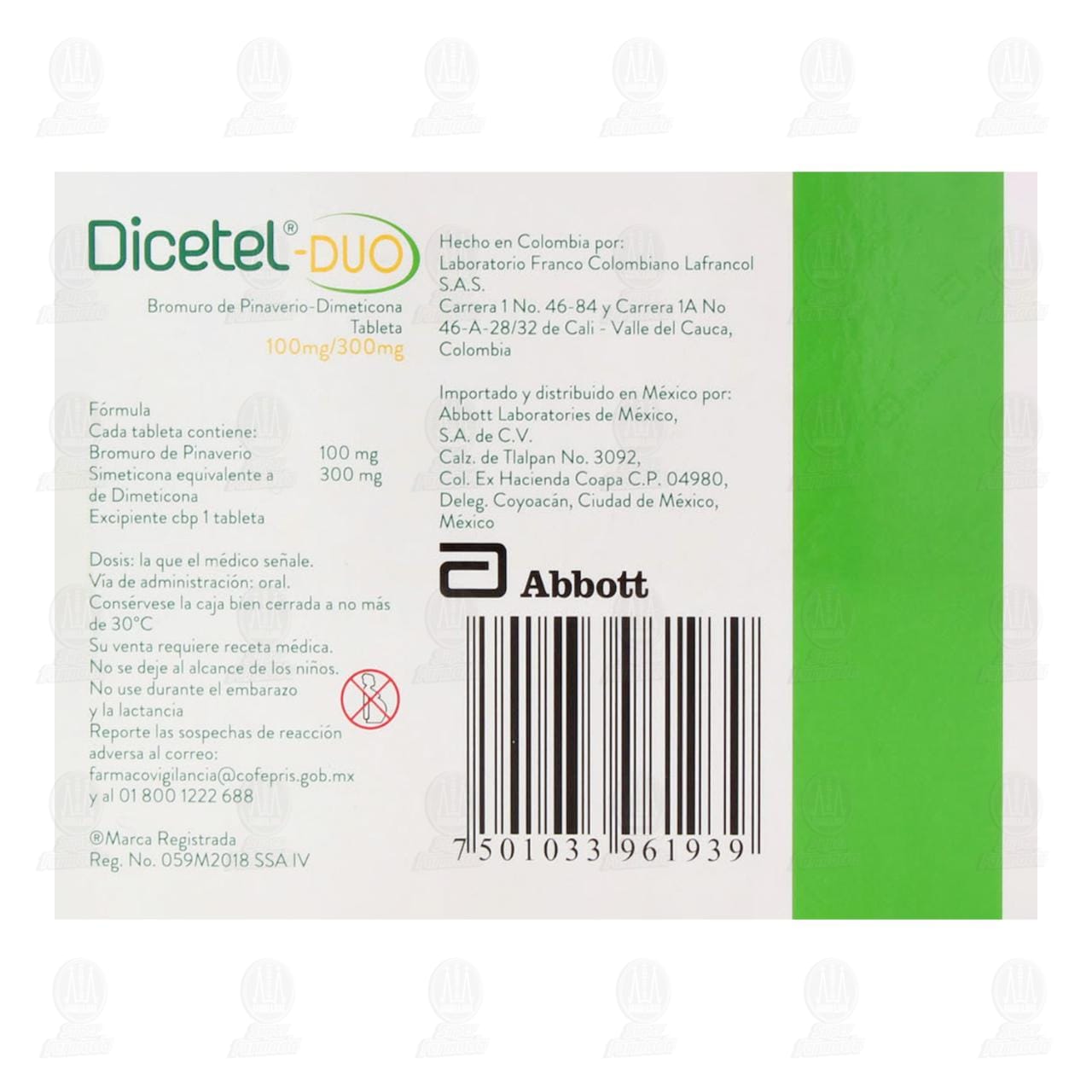 Dicetel-Duo 100mg/300mg, 24 Tabletas. image number 2