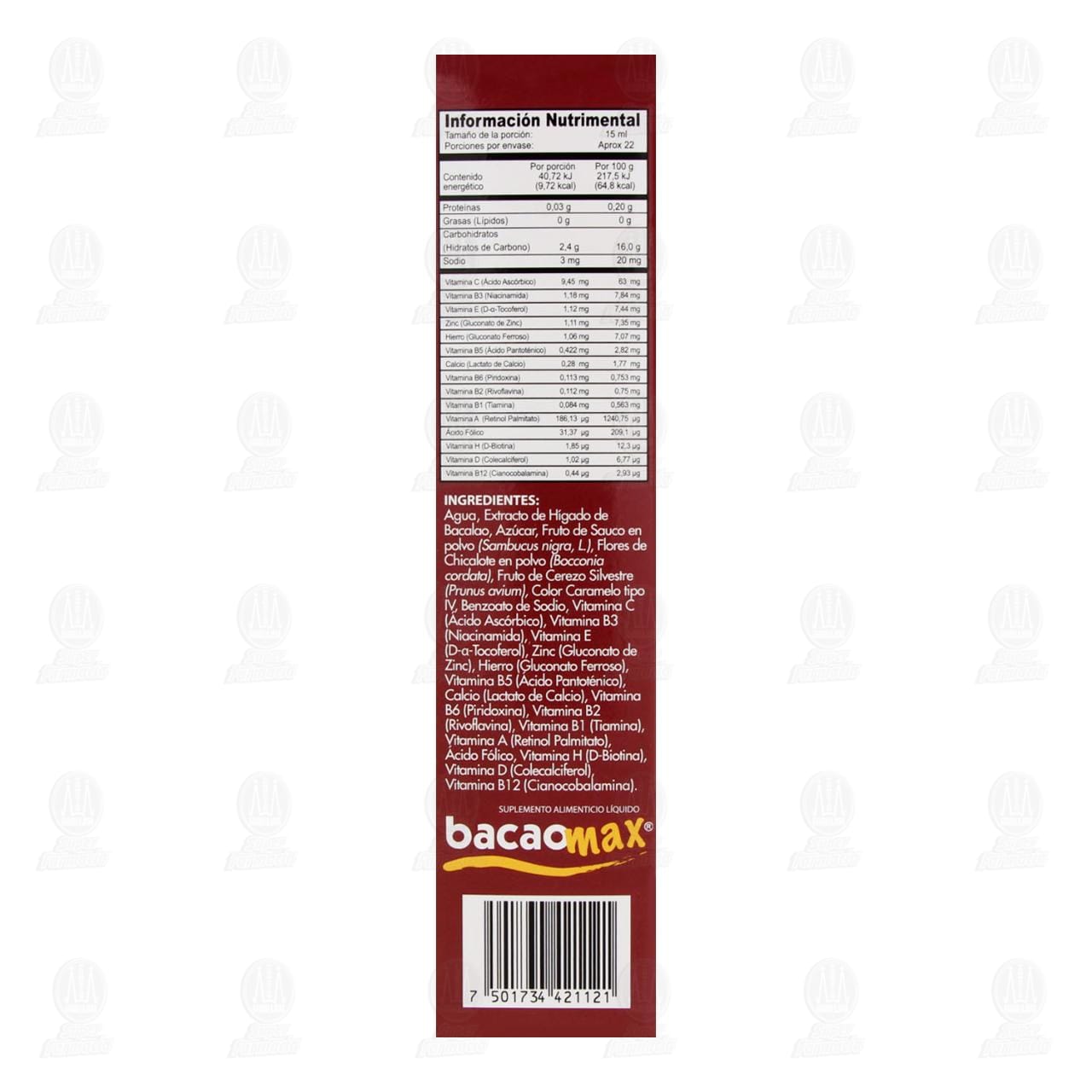 Bacaomax Suplemento Alimenticio, 340 ml. image number 2