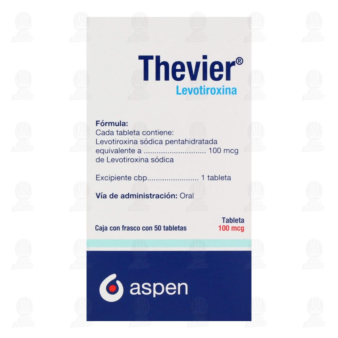 Thevier 100 mcg, 50 Tabletas. image number 2
