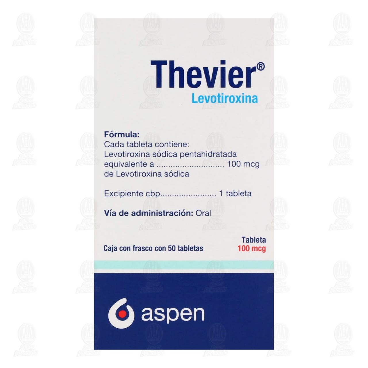 Thevier 100 mcg, 50 Tabletas. image number 2