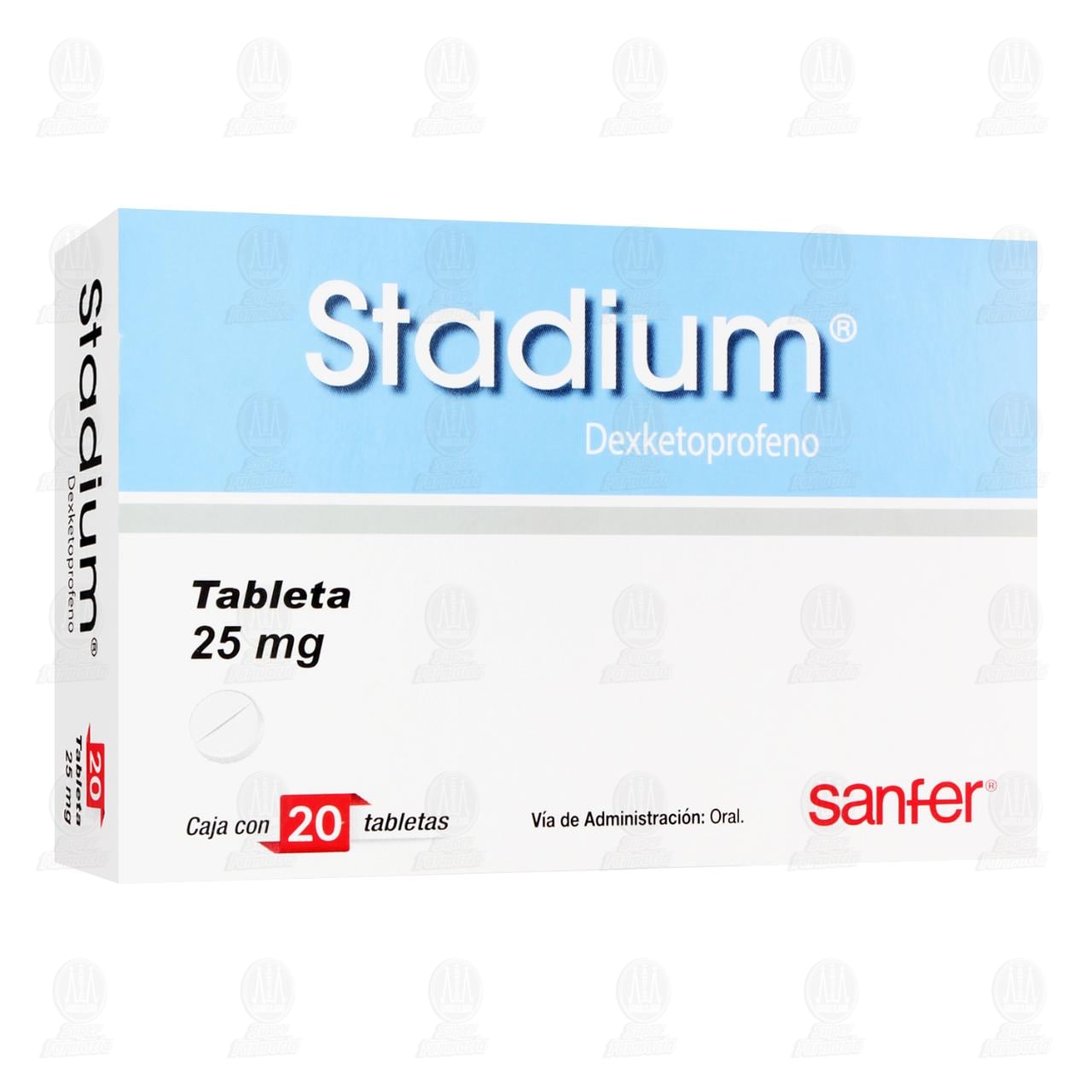 Stadium 25 mg, 20 Tabletas.