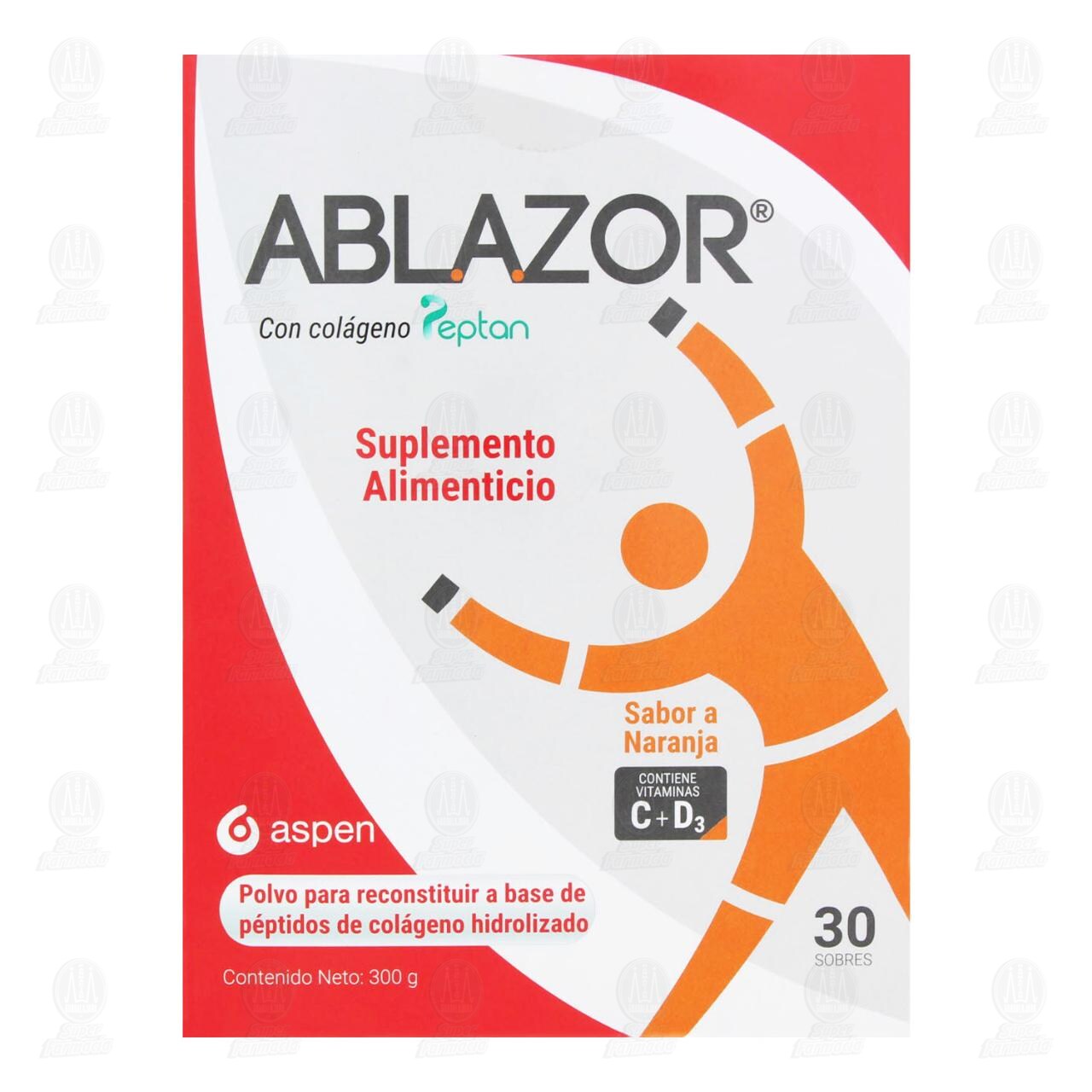 Suplemento Alimenticio Ablazor con Col&aacute;geno Peptan en Polvo Sabor Naranja, 300 gr. image number 1