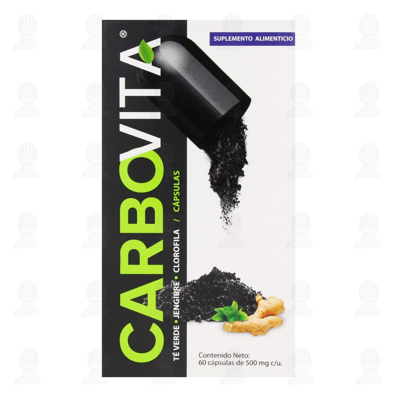 Carbovita 500 mg Suplemento Alimenticio, 60 C&aacute;psulas. image number 1