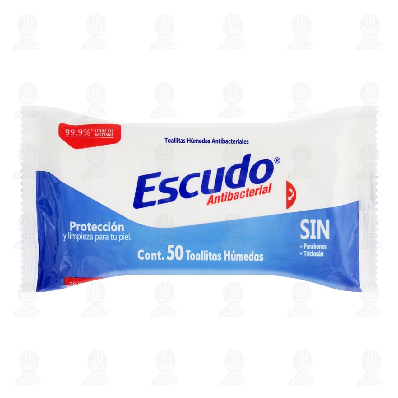 Toallitas Húmedas Antibacteriales Escudo, 50 pzas.