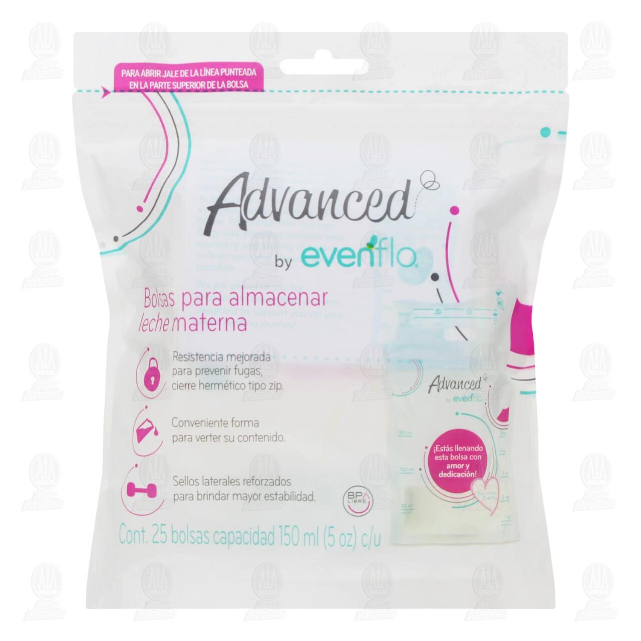 Bolsas Advanced by Evenflo para Almacenar Leche Materna, 25 pzas. image number 0