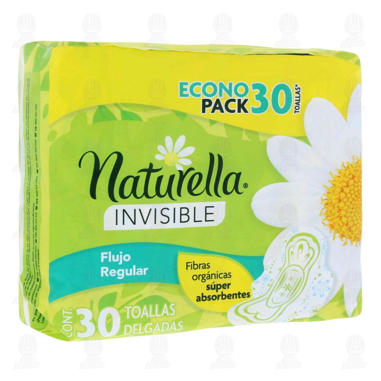 Toalla Femenina Naturella Invisible Delgada, 30 pzas.