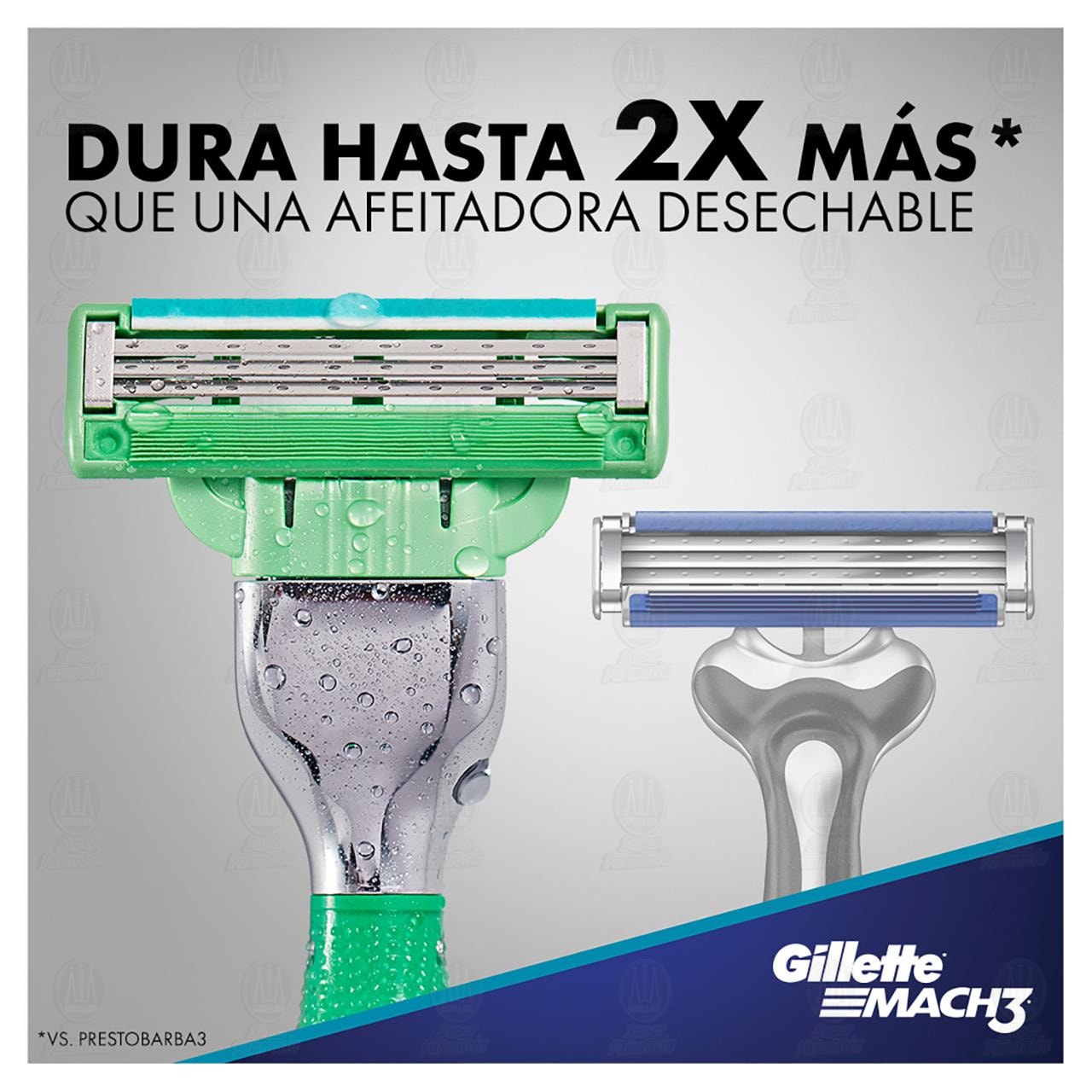 M&aacute;quina para Afeitar Gillette Mach3 Sensitive con Cartuchos, 3 pzas. image number 3