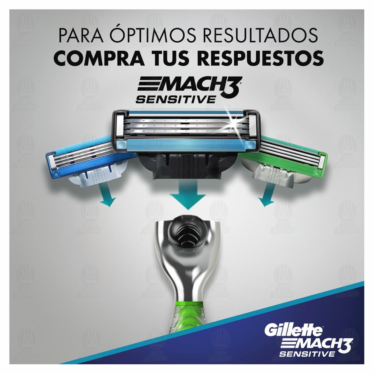 M&aacute;quina para Afeitar Gillette Mach3 Sensitive con Cartuchos, 3 pzas. image number 4