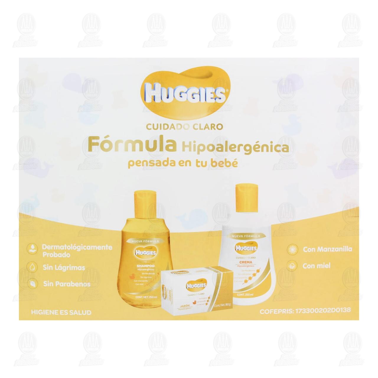 Estuche Huggies Cuidado Claro con Crema + Shampoo + Jab&oacute;n + Toallitas H&uacute;medas, 4 pzas. image number 2