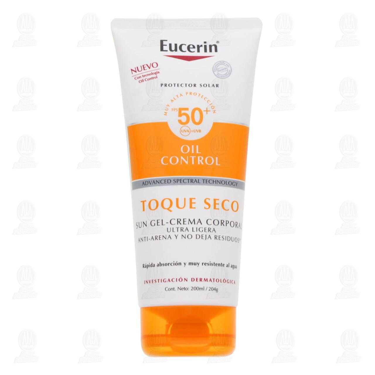 Eucerin Protector Solar Oil Control Toque Seco Gel-Crema FPS 50+, 200 ml.