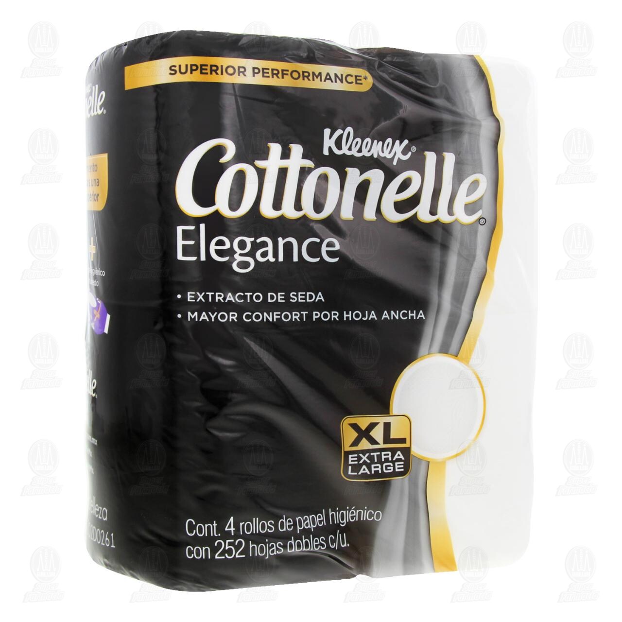 Papel Higiénico Kleenex Cottonelle Elegance Extracto de Seda, 4 pzas.