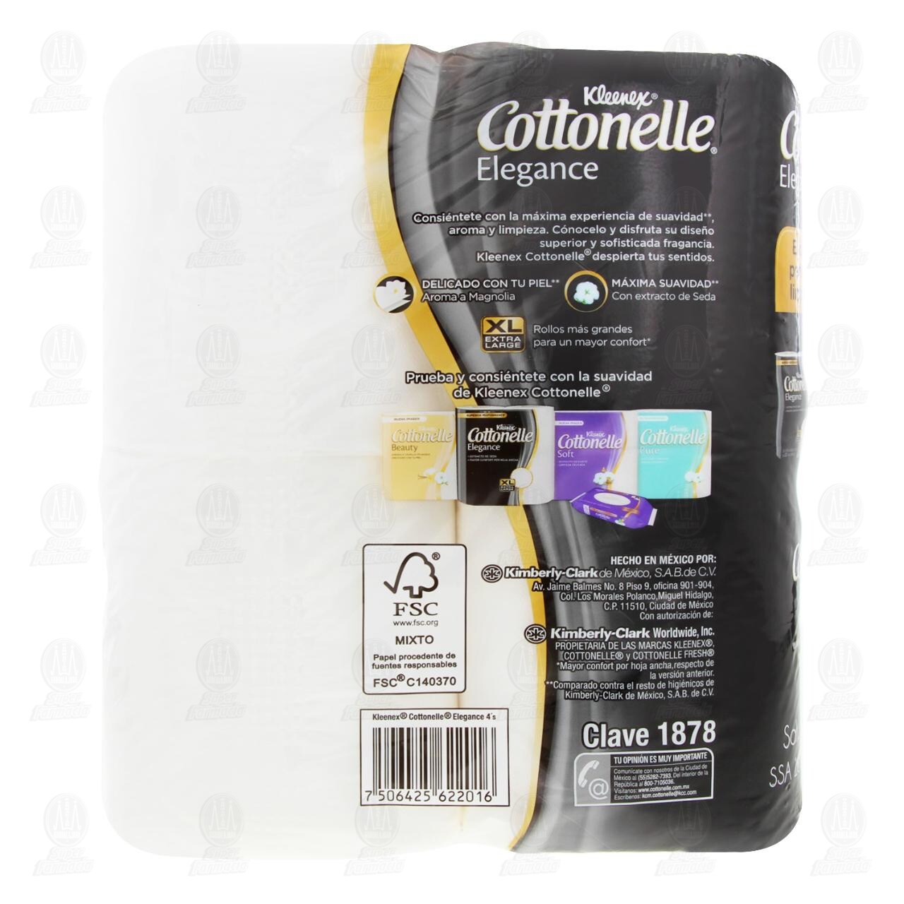 Papel Higiénico Kleenex Cottonelle Elegance Extracto de Seda, 4 pzas. image number 2