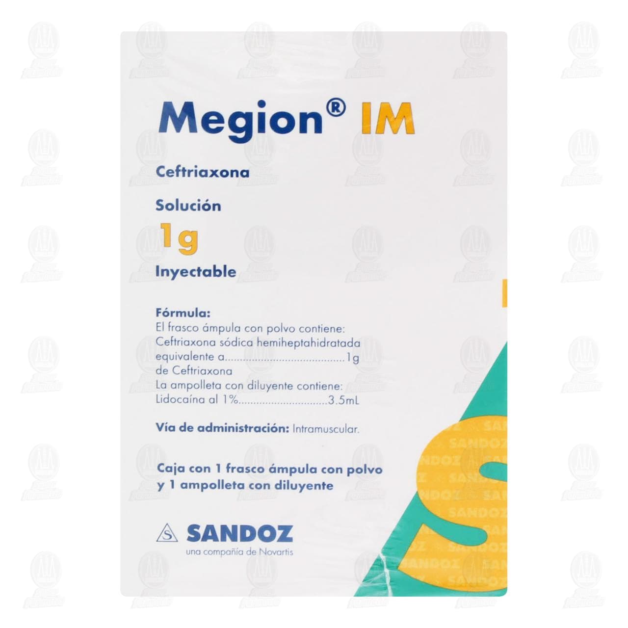 Pack Megion IM 1 gr, Soluci&oacute;n Inyectable 3 Cajas con 1 &Aacute;mpula. image number 1