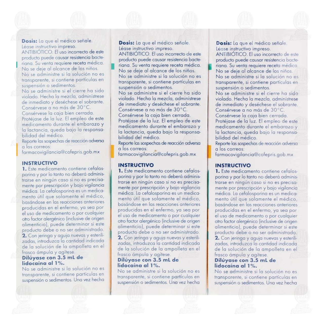 Pack Megion IM 1 gr, Soluci&oacute;n Inyectable 3 Cajas con 1 &Aacute;mpula. image number 3