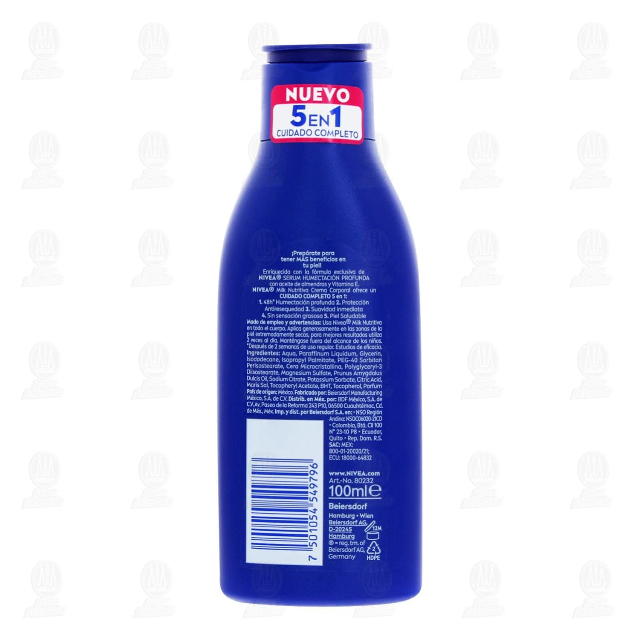 Nivea Crema Corporal Milk Nutritiva para Piel Extra-Seca, 100 ml. image number 2