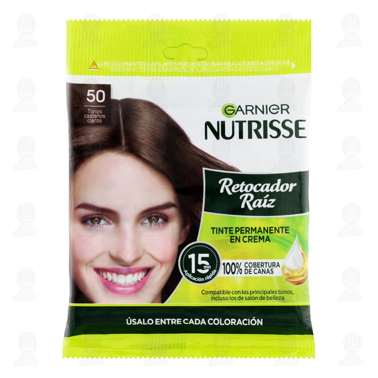 Retocador de Ra&iacute;z Garnier Nutrisse en Crema Tonos Casta&ntilde;os Claros (50), 1 pz.