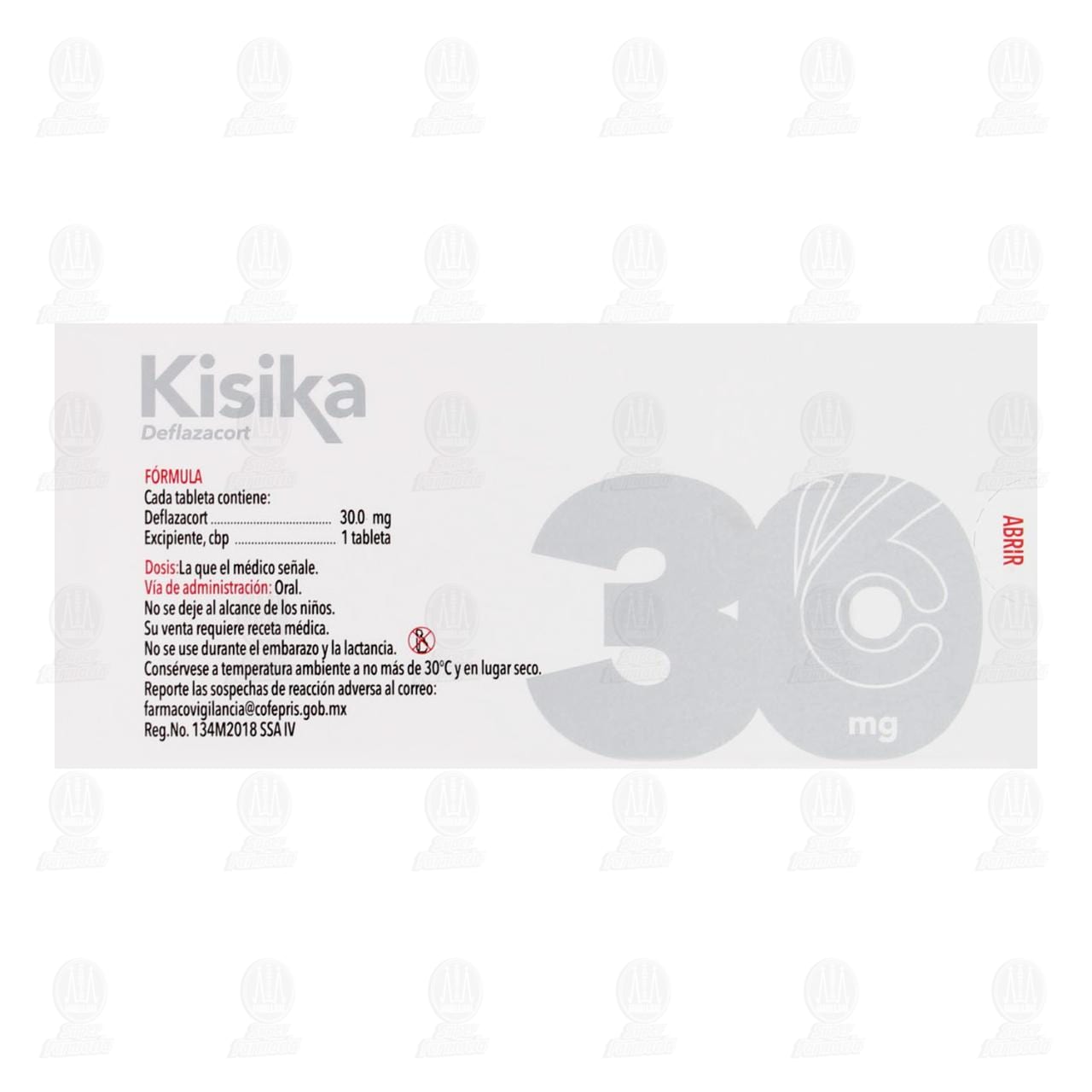 Kisika 30 mg, 10 Tabletas. image number 2