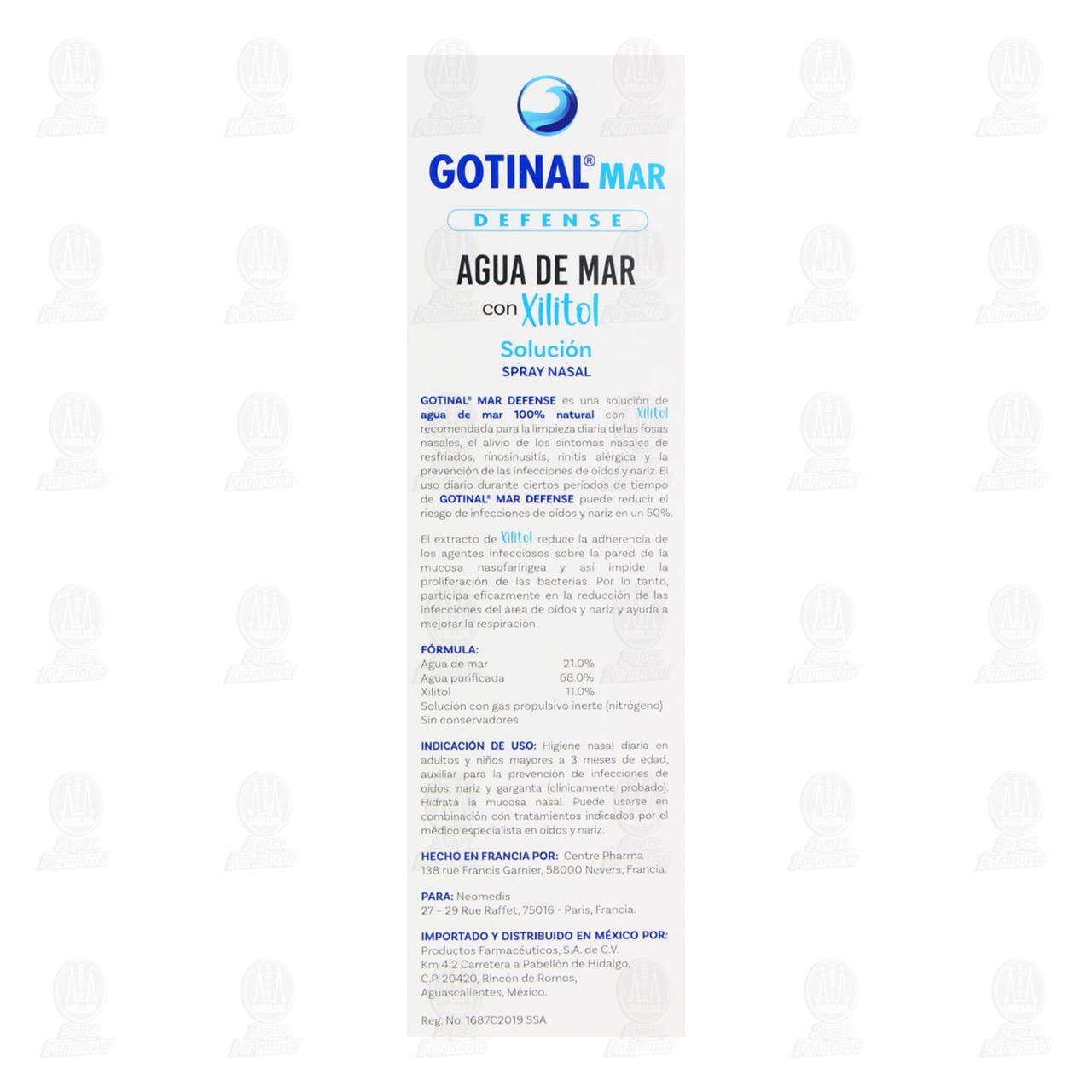 Gotinal Mar Defense Agua de Mar con Xilitol Spray Nasal, 100 ml. image number 2