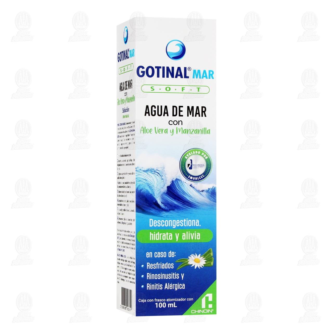 Gotinal Mar Soft Agua de Mar con Aloe Vera y Manzanilla Spray Nasal, 100 ml.