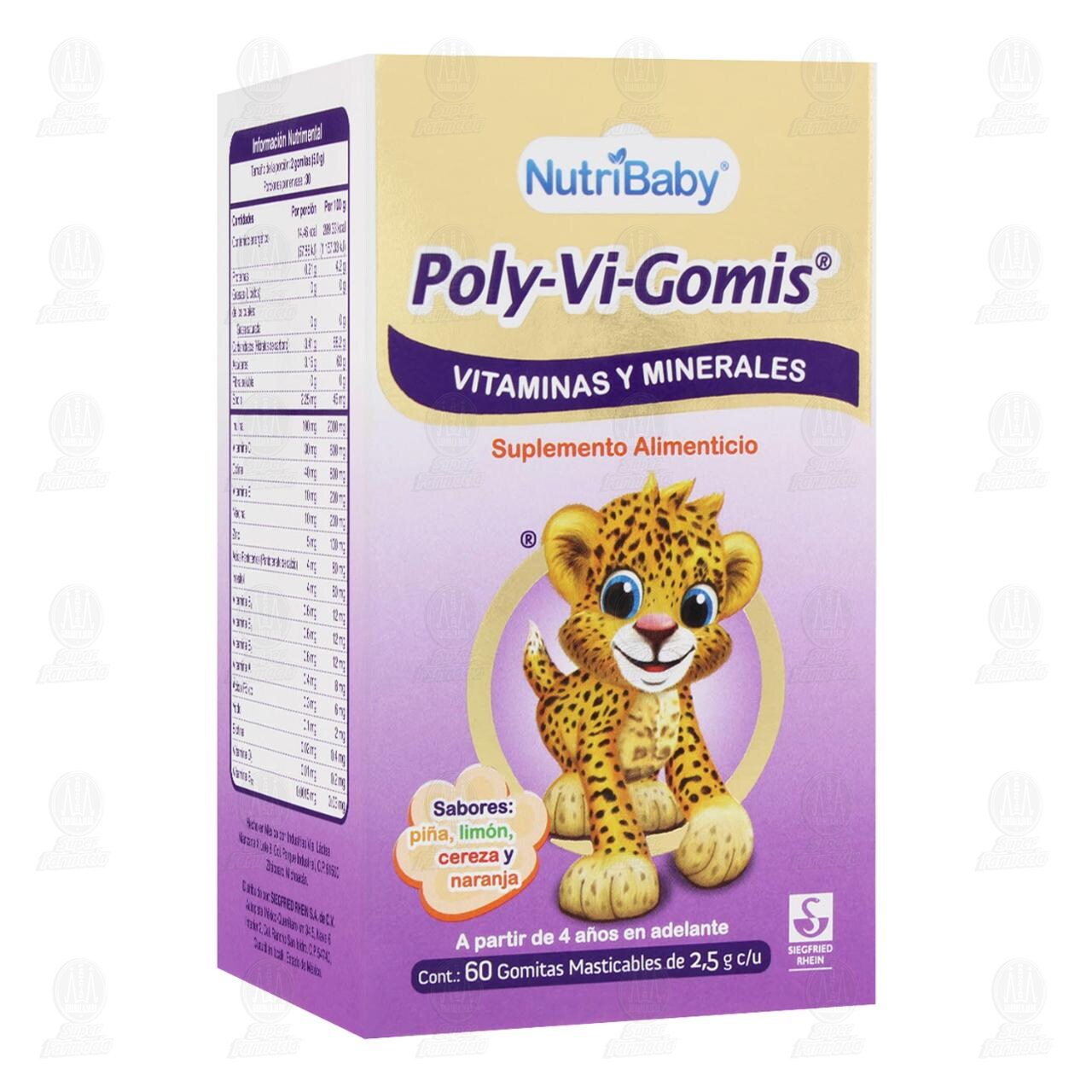 Poly-Vi-Gomis Vitaminas y Minerales (Edad 4 Años en Adelante) 60 pzas. image number 0