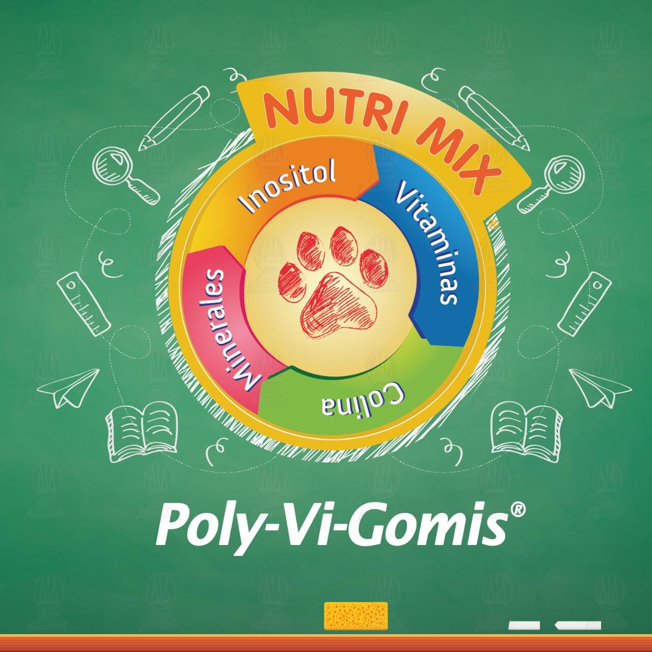 Poly-Vi-Gomis Vitaminas y Minerales (Edad 4 Años en Adelante) 60 pzas. image number 2