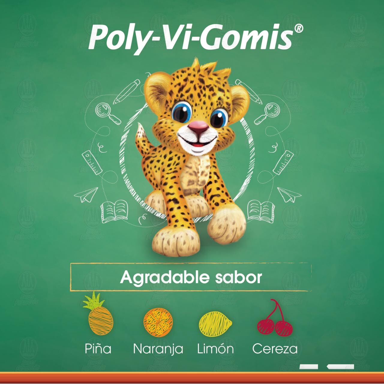 Poly-Vi-Gomis Vitaminas y Minerales (Edad 4 Años en Adelante) 60 pzas. image number 3