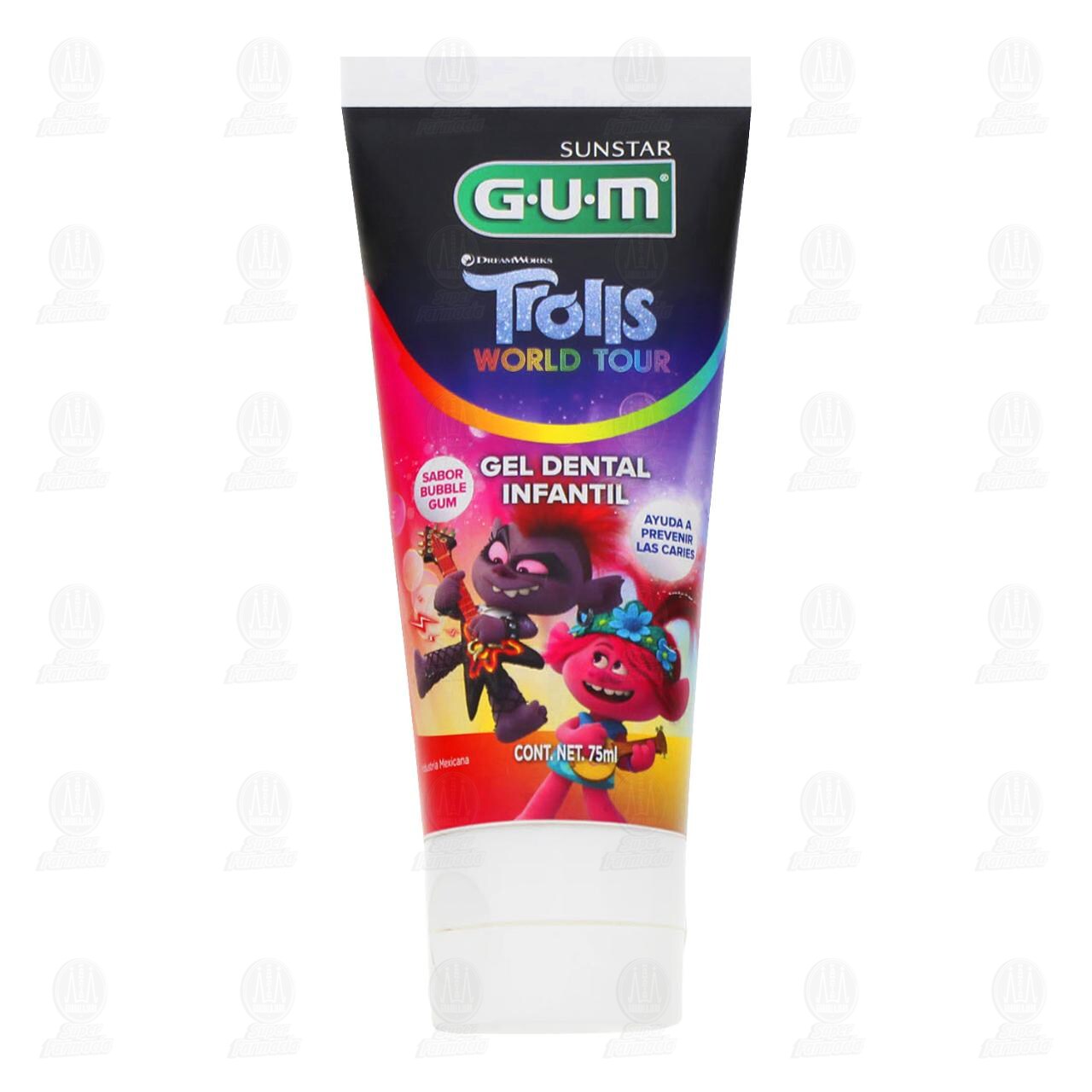 Gel Dental Sunstar Gum Trolls World Tour para Niños, 75 ml.